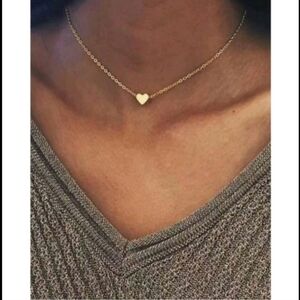 Anthropologie Minimalist Gold Heart Necklace